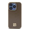 DKNY DKHMP15LPSHRPSW iPhone 15 Pro6.1 brązowy/brown hardcase Leather Monogram Pattern Metal Logo MagSafe